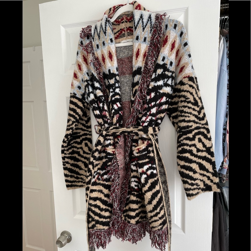Anthropologie Mixed Print Cardigan